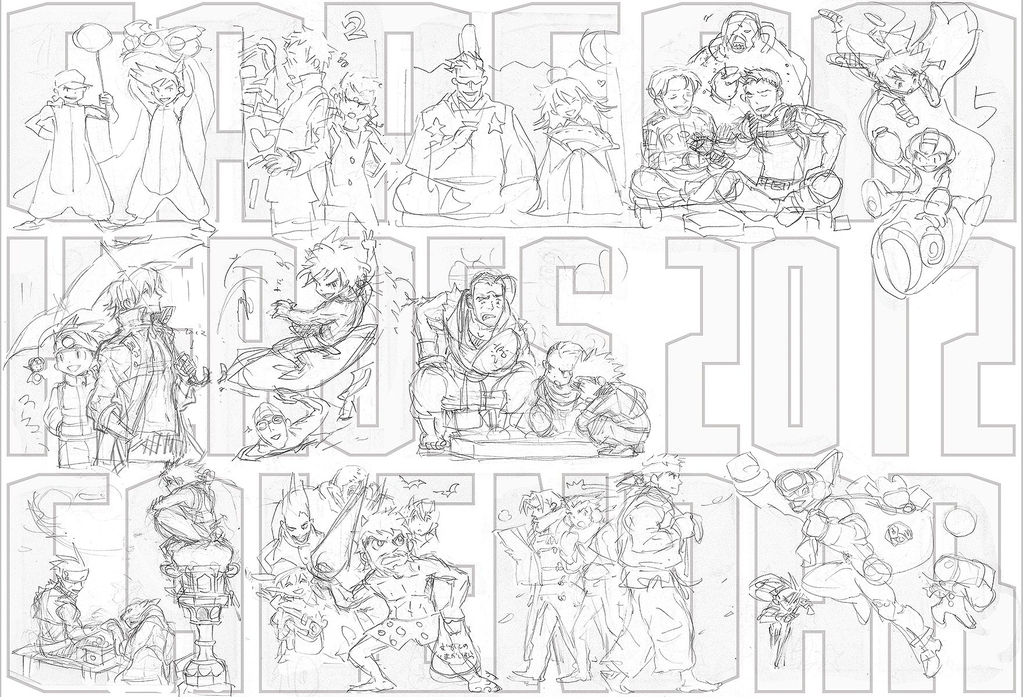 Capcom Heroes 2012 Calendar (sketch)
